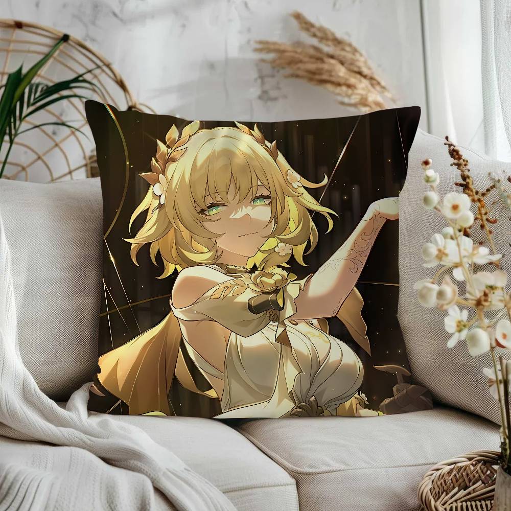 Anime Honkai Star Rail A-AglaeaS Office Cushion Pillowcase Car Cushion Cover45X45CM Lumbar Pillowcase Sofa Pillowcover