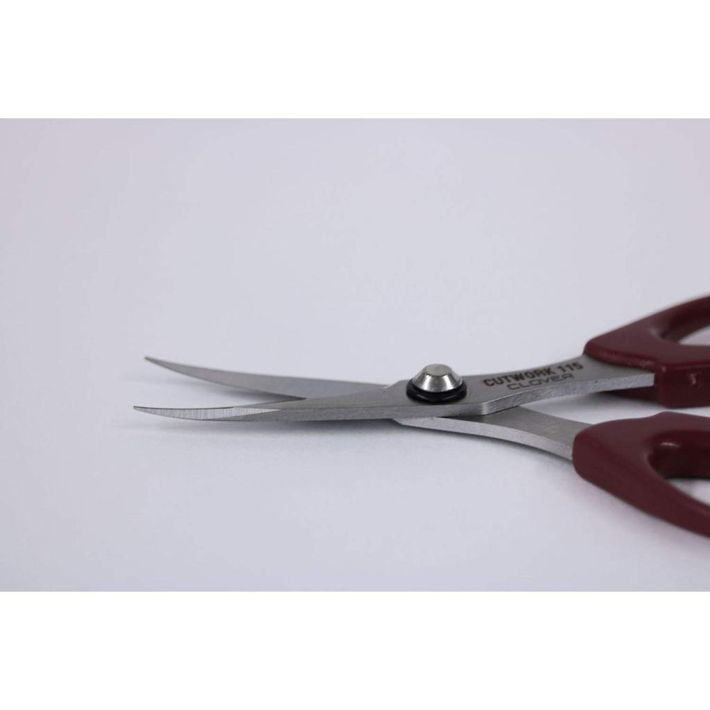 Clover Cutwork Curved 115mm Scissors, Blade,