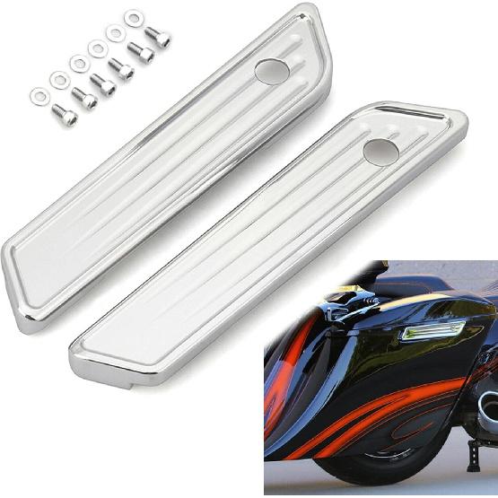 

For harley Touring Road King Street Glide Saddlebag hinge Covers Latch Covers 2014-2023 (Chrome latch cover) Chrome Latch Cover