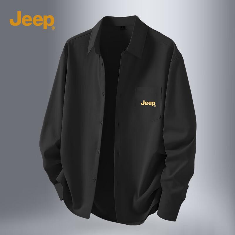 JEEP Men s Japanese Style Loose Fit Long Sleeve Casual Shirt XL