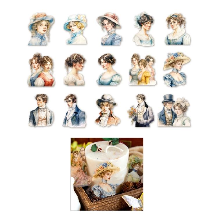 1 Sheet Handbook Sticker Set, Scrapbooking Decorative Sticker Adhesive Sticker for Luggage Glass Planners Notebook