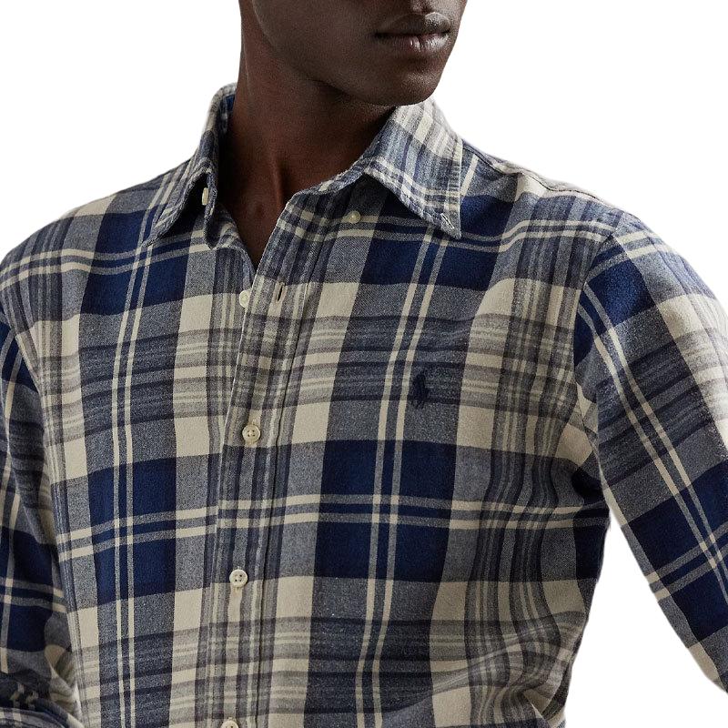 Polo Ralph Lauren Plaid Oxford Cotton Long Sleeve Shirt Classic Edition Men shirts 710950421-004