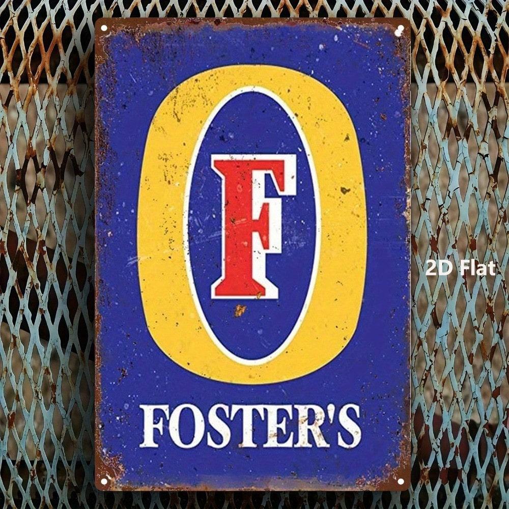 Planetjuice Vintage Metal Tin Sign Beer Wall Art Foster Lager x Inch Home Bar Decor (as the picture,20x30)