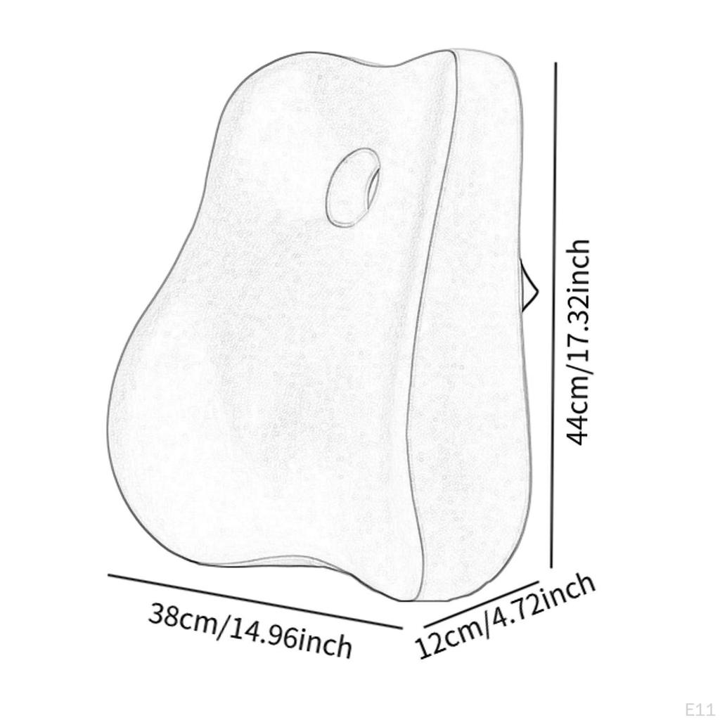 Back Support Cushion for Lumbar Relief, Foam Pillow with Strap Vehicle And Office