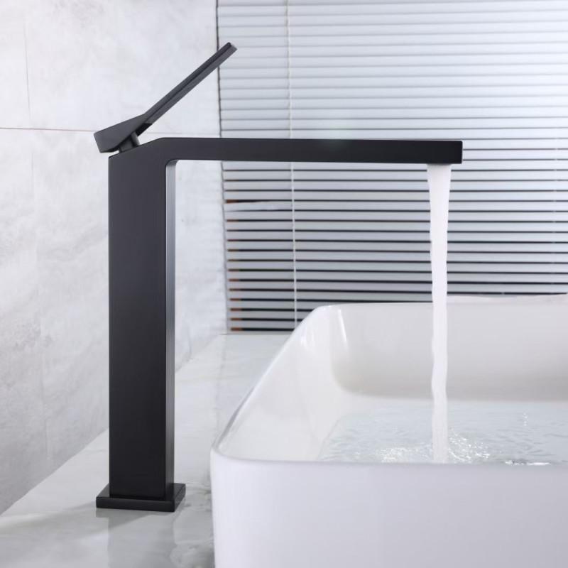 New Basin Faucet Bathroom Hot Cold Brush Gold Sink Mixer Crane Decked Single Lever Black Tap Mixer Brass Water Faucet