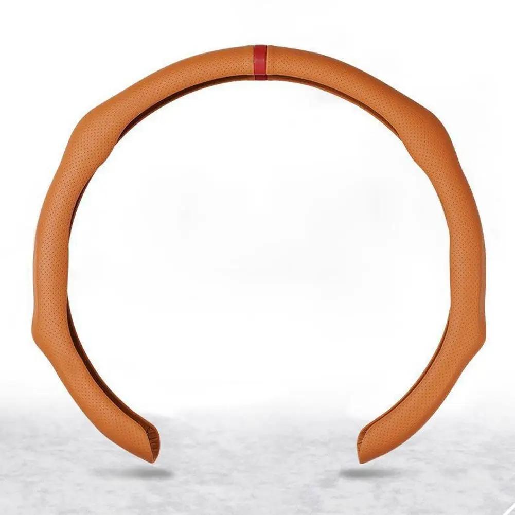 Universal Car Nappa Leather Steering Wheel Cover Breathable Shaping Cover 5D Premium Car 2026 Plastic Car Handle 5D Suede S H1N0