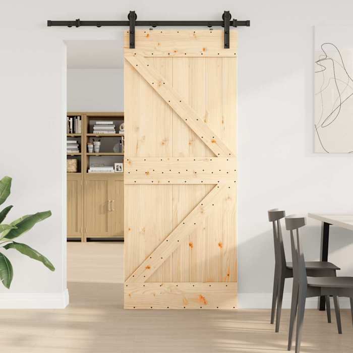VidaXL Porte coulissante et kit de quincaillerie 85x210 cm pin massif 3332605