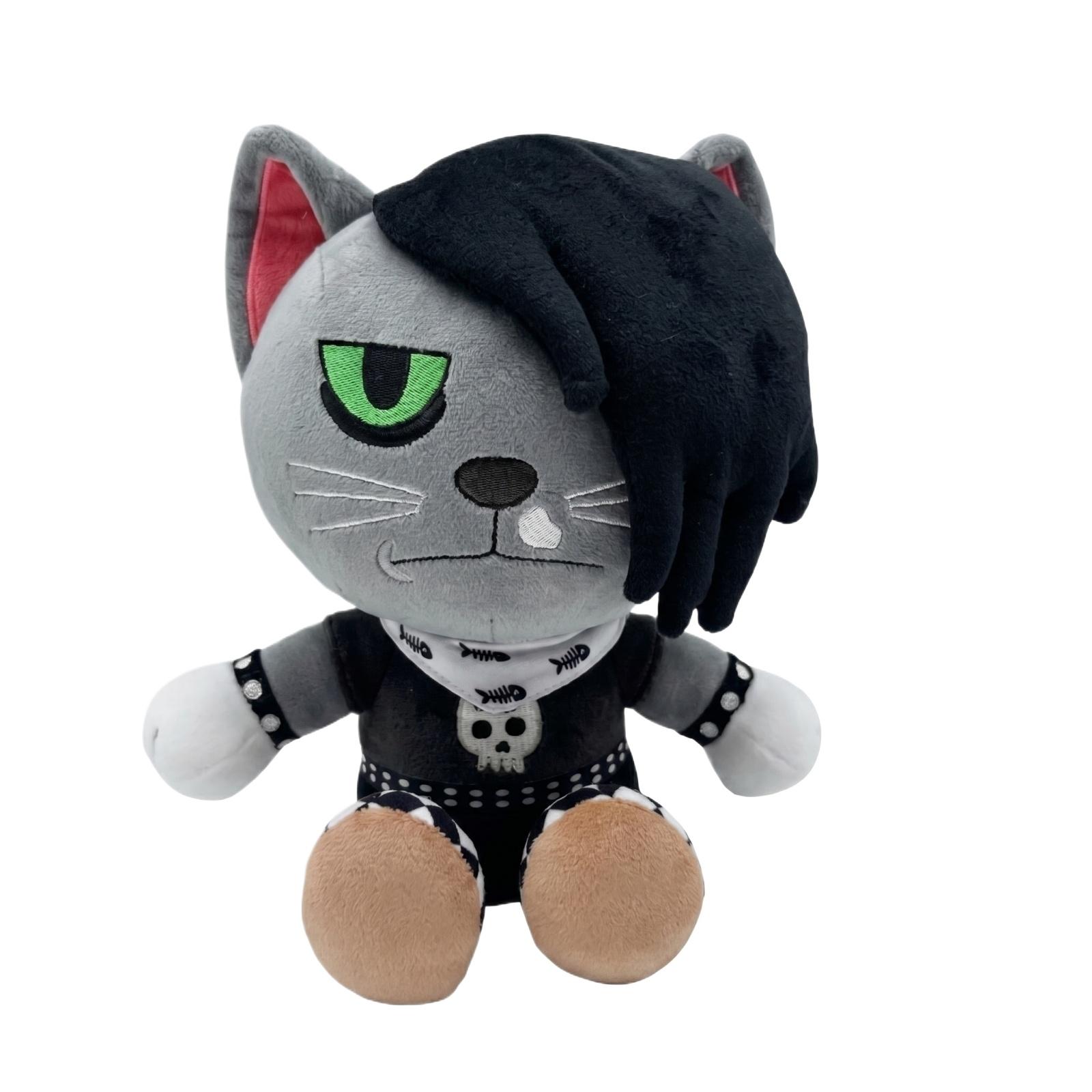 

25cm Plush Stuffed Animal Soft Toy Sitting Cat Doll with Detailed Facial Features and Clothing Design for Collectors and Gift one size