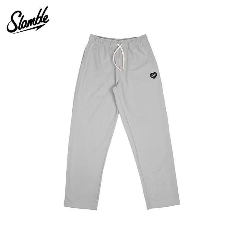 Slamble Girls' Waffle Knit Pants, Loose Straight-Leg Sports Casual Long Pants, Versatile Autumn New Style
