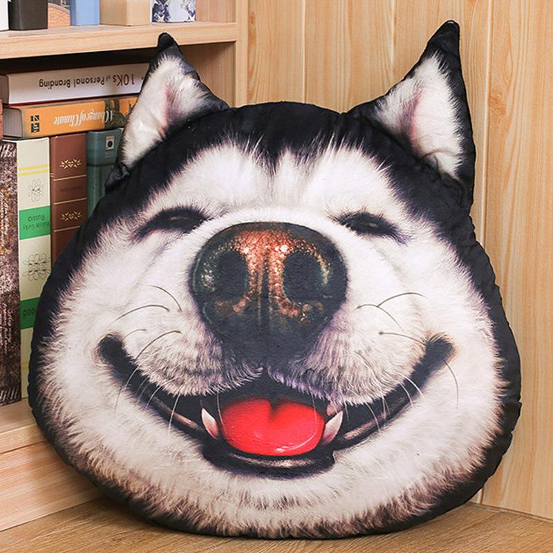 3D Creative Husky Plush Toy Pillow Doll Funny God and Annoyed Dog Head Valentine's Day Girl Birthday Gift
