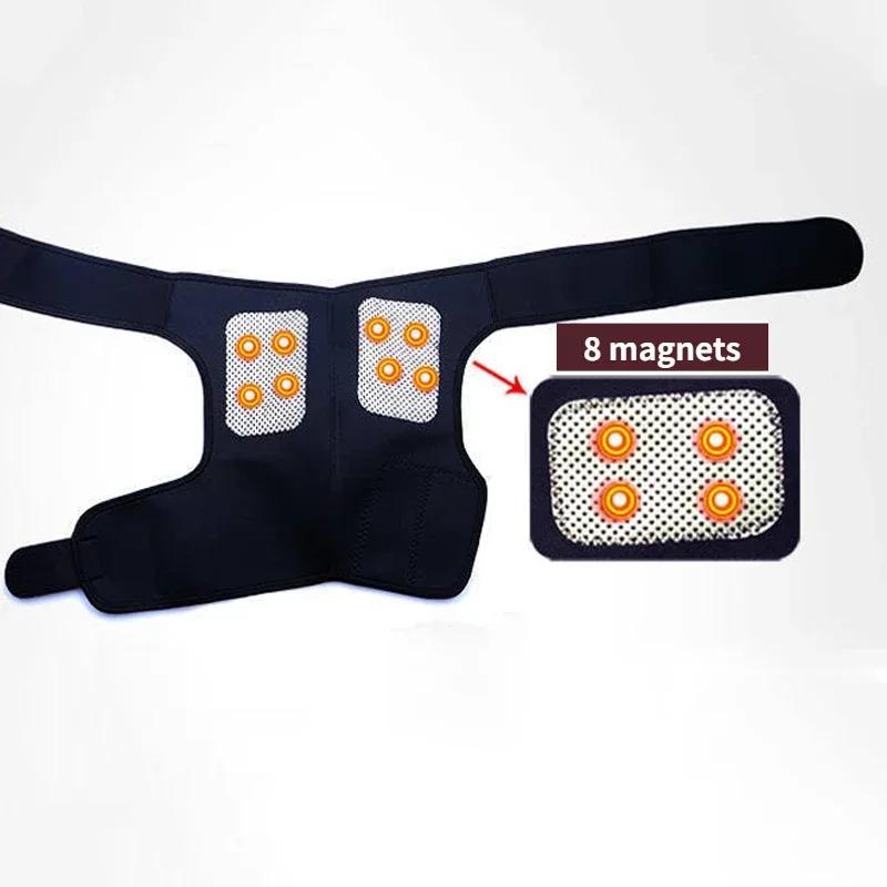 Magnet Self Heating Shoulder Brace Adjustable Pad Unisex Heat Therapy Shoulder Massager For Frozen Shoulder Pain Relief