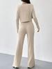 High-End Women's V-Neck Knit Cardigan & Wide-Leg Pants Two-Piece Set for Autumn/Winter