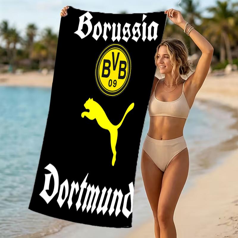 Beach Towel with Borussia Dortmund Pattern - soft,absorbent,machine washable Lightweight&Modern,swimming,Travel Essentials