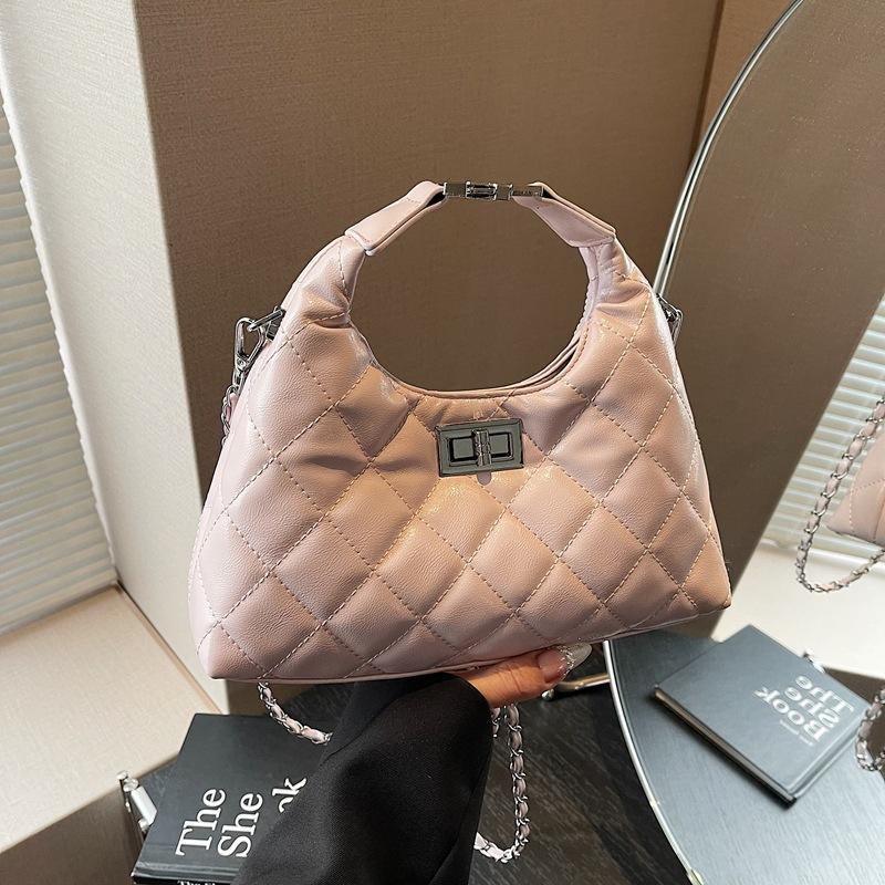 Rhombus Chain Bag Women's 2025 New High Sense Versatile Commuter Internet Celebrity Fashion Japanese and Korean Shoulder Messenger Bag