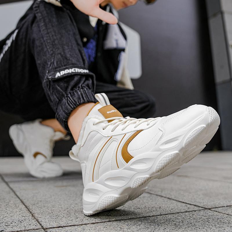 Waterproof Men's Warm Sports Shoes Fashion High Top Plush Sneakers Male Winter Outdoor Trainers for Jogging Walking