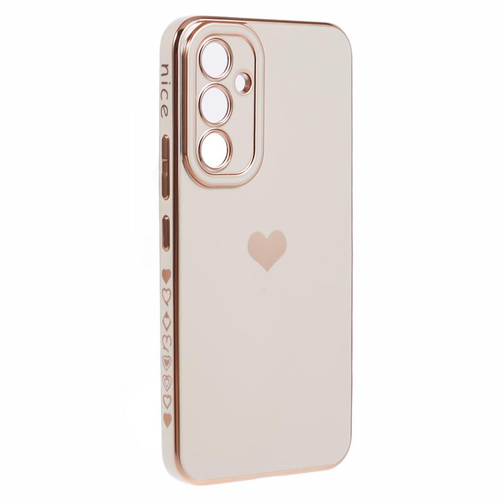 For Samsung Galaxy S23 FE Case 6D Electroplating Love Heart Shockproof TPU Phone Case