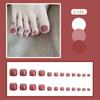 24Pcs Glossy Lake Blue Press On Toenails Full Coverage Artificial Acrylic Fake Toe Nails Removable Wearable Nail Art