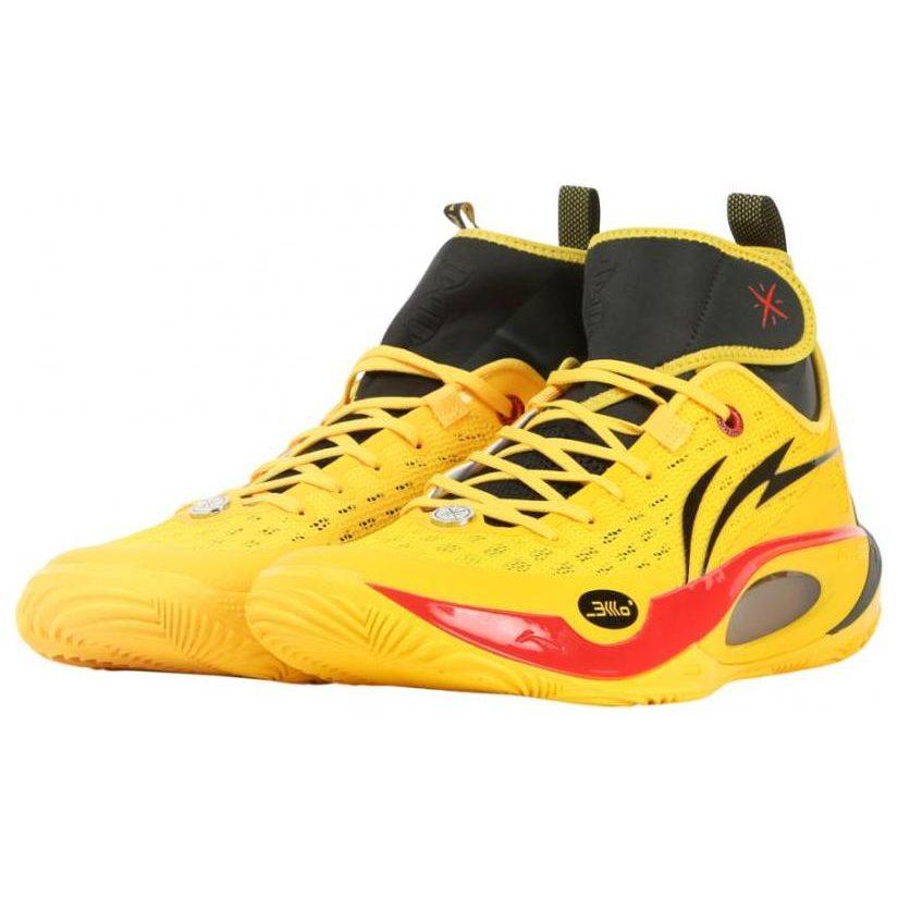 Li Ning 808 2 ULTRA Ammortizzazione Antiscivolo Resistente all'Abrasione Scarpe da Basket High Top Uomo Giallo Nero ABAT007-5