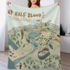 Map of Camp Half Blood Throw Blanket Lightweight Warm Blanket for Travel Camping