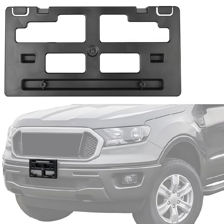 Front Plate Installation Bracket KB3Z17A385A, Black Plastic License Plate Mount for Direct Replacement and Part Reference Review Service
