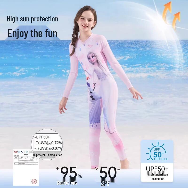 Disney Girls' D36662S2F Long Sleeve One-Piece Swimsuit
