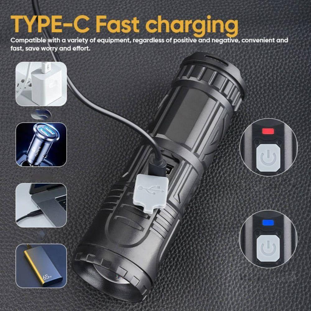 15000mAh Super Bright Flashlight Type-C Handheld Flashlight Portable LED Flashlight  Night