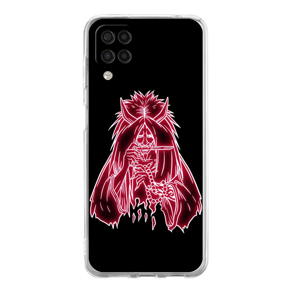 Samurai Oni Mask Neon Phone Case For Samsung Galaxy A51 A71 A21S A12 A11 A31 A41 A03S A13 A33 A73 A53 A52 A32 5G A23 Clear Cover