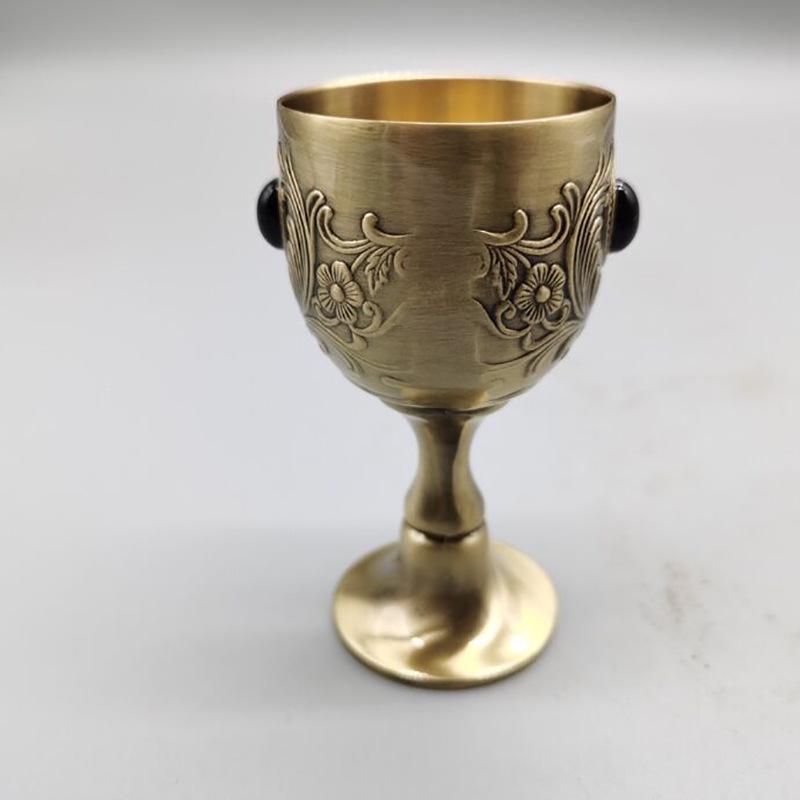 Copperware Brass Rose Wine Cup Brass High Wine Cup Home Tableware Copper Cup Can Be Used Wine Cup Crafts