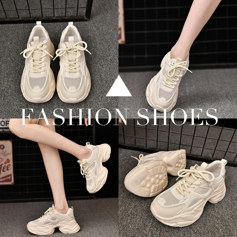 Spring and Summer Lightweight Height-increasing Dad Shoes for Women Breathable Mesh Thick-soled Sports Shoes Breathable Mesh Trendy