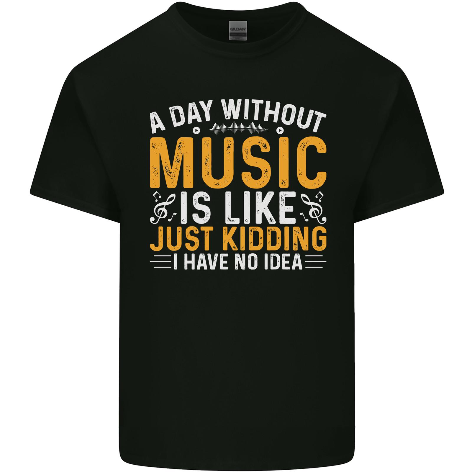 A Day Without Music Tekno Hip Hop Metal Mens Light Cotton T-Shirt XXL