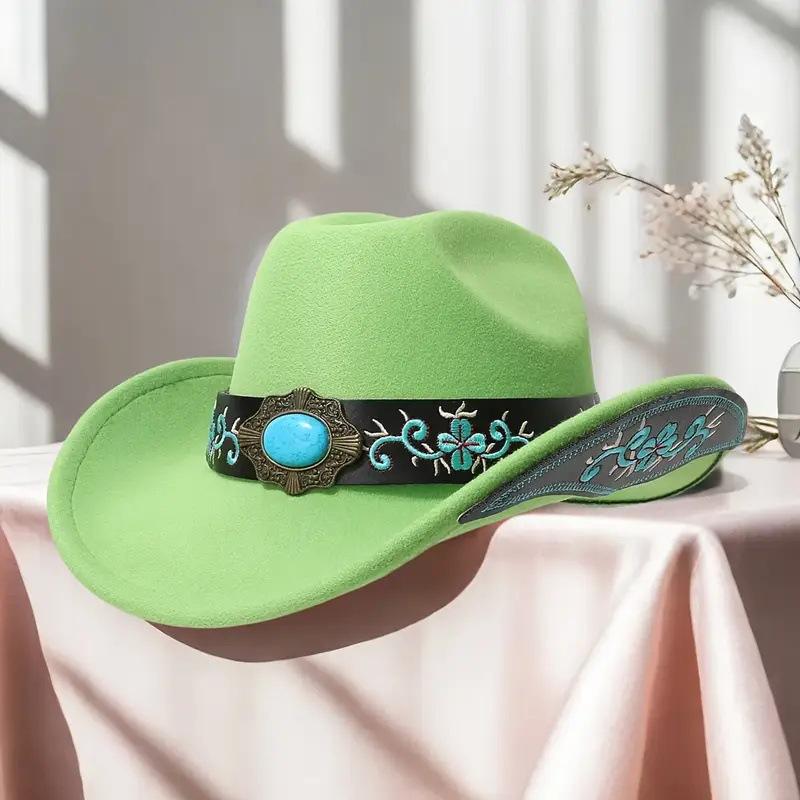 High-quality Woolen Jazz Hat, New Luxury European and American Style Knight Riding Western Cowboy Hat, Trendy for Both Men and Women