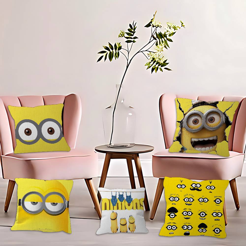 Cartoon M-Minions Cute Funny Pillow Cushion Cover Pillowcase Living Room Sofa Home Decor Customized