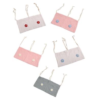 Cotton Comfortable Double Pocket Organiser Baby Diapers Storage Bag for Baby Crib and Strollers Essential Toy and Wipes