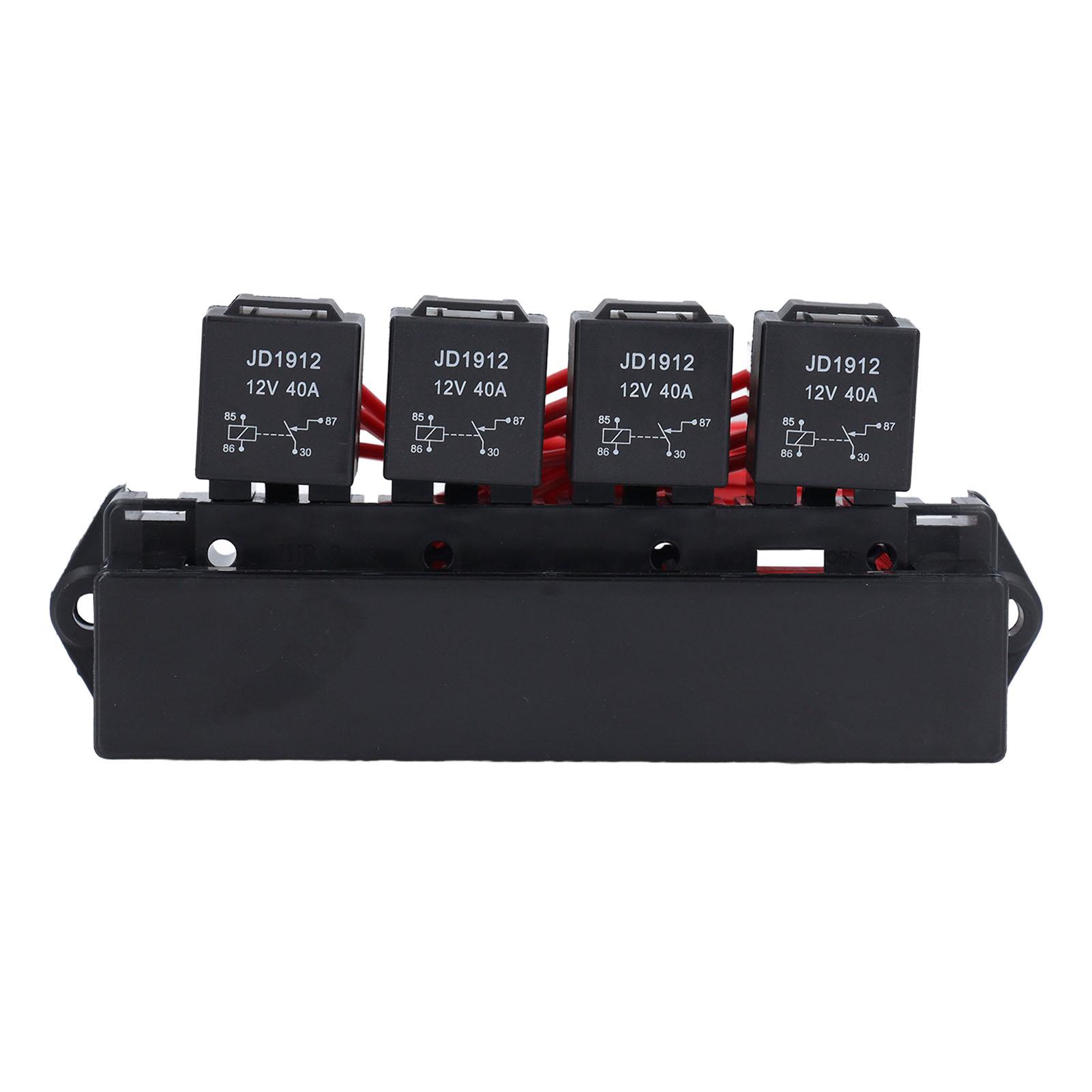 

Комплект реле с 15 слотами, водонепроницаемый 4-контактный блок реле, набор предохранителей для автобуса, лодки, 12 В, 40 А