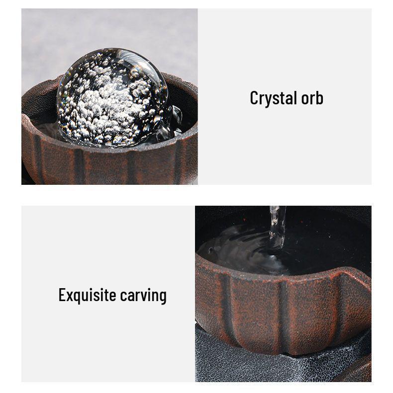 Popular Resin Water Feature: Small Zen Desktop Fountain for Wealth and Tranquility