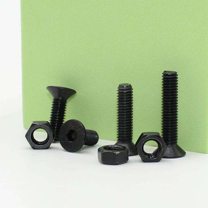 Countersunk Flat Head Hex Bolt Nut Set Kit M2 M3 M4 M5 M6 Black Grade 10.9 Steel Hex Hexagon Socket Countersunk Head Allen Screw