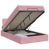 Ottoman Bed with Mattress and Headboard Pink 120 X 200 Cm Velvet