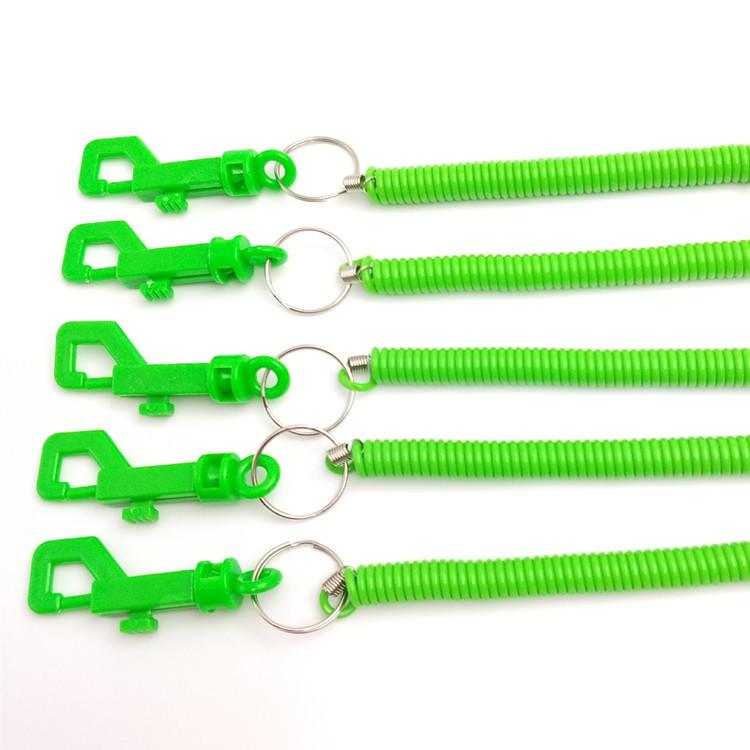1Pc Stretching 2 Meters High-quality Bold Plastic Spring Rope with Keychain Elastic Rope Plastic Telescopic Rope with Hook Buckle