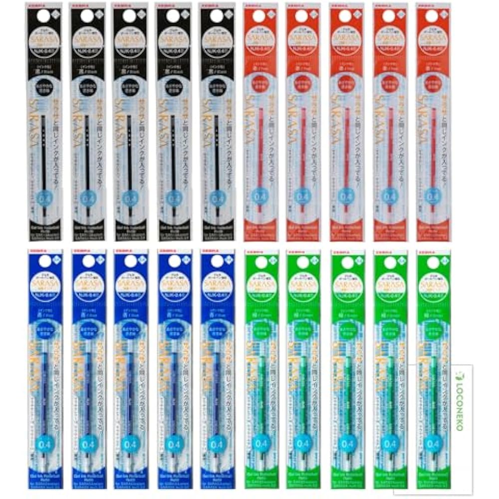Zebra ballpoint pen refill NJK-0.4 lead RNJK4 [black 5/red 5/blue 5/green 5] + loco cat card