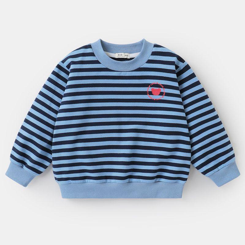 Boys' Casual Striped Crew Neck Sweatshirt Spring New Children's Clothing Kids' Top Baby Spring Trend U15947