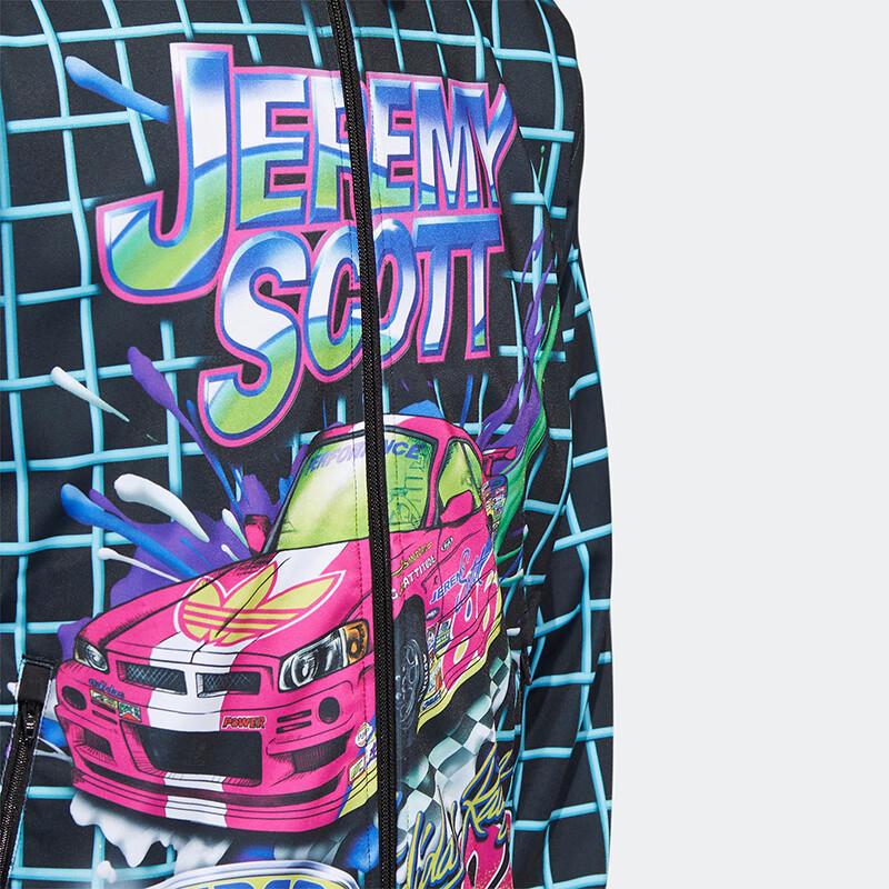 adidas Originals X Jeremy Scott Giacca da Tuta con Stampa a Quadri Cartone Animato Unisex Capispalla Nera HG6509