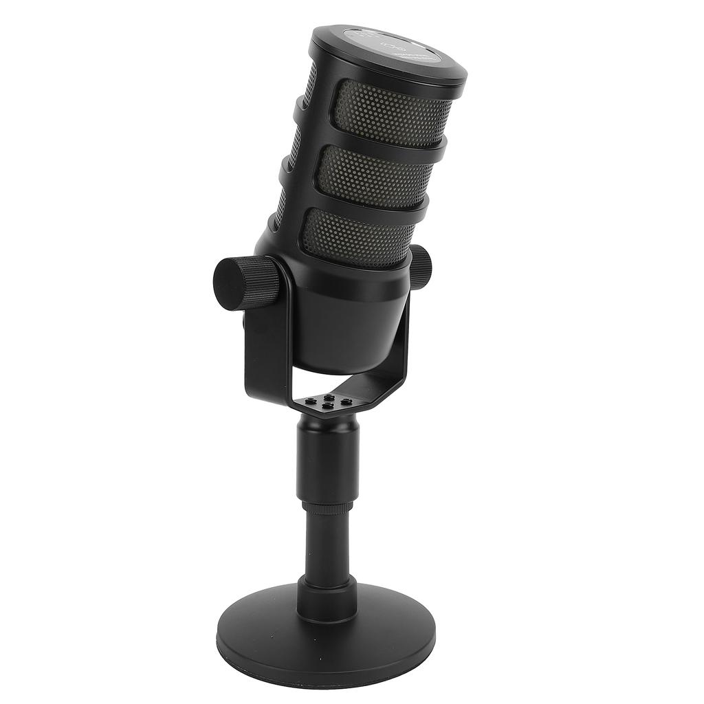 USB PC Microphone Clear Sound Pickup Adjustable Volume HIFI Condenser Mic with Mute Colorful Light F