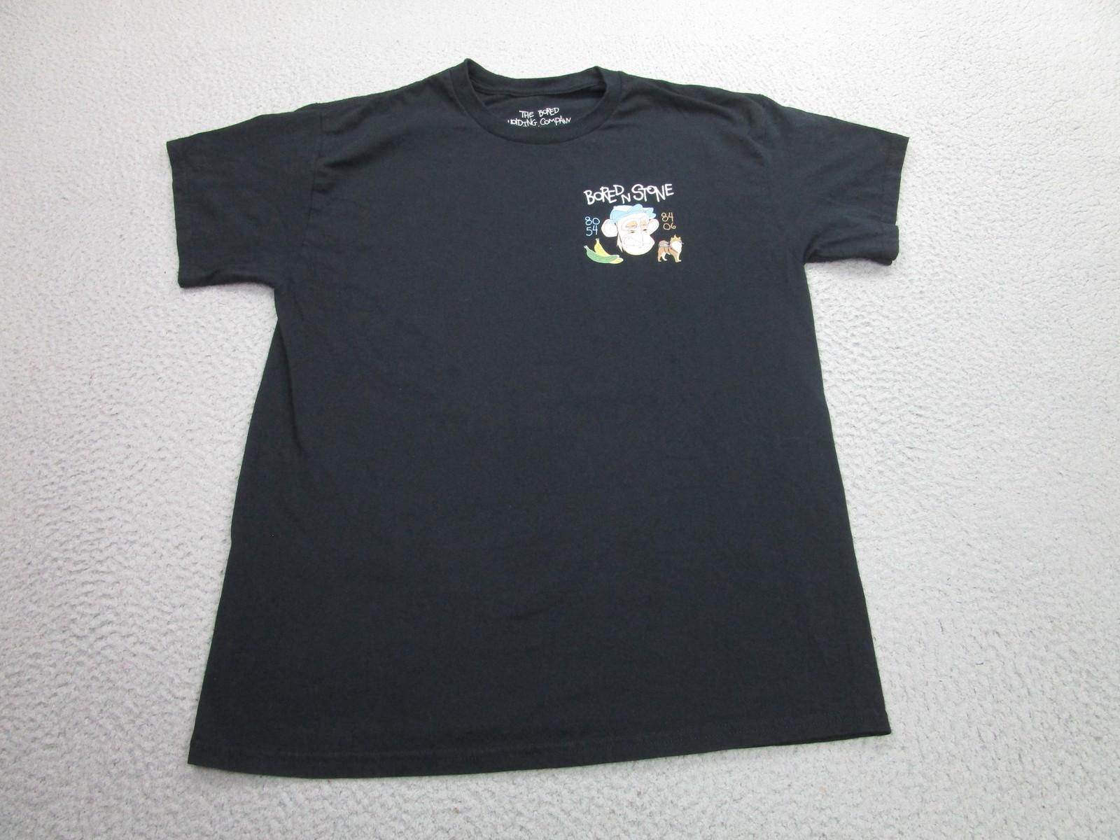 Bored N Stone Shirt Mens Large Black Dog Ape Streetwear Graphic Tee T-Shirt XXL