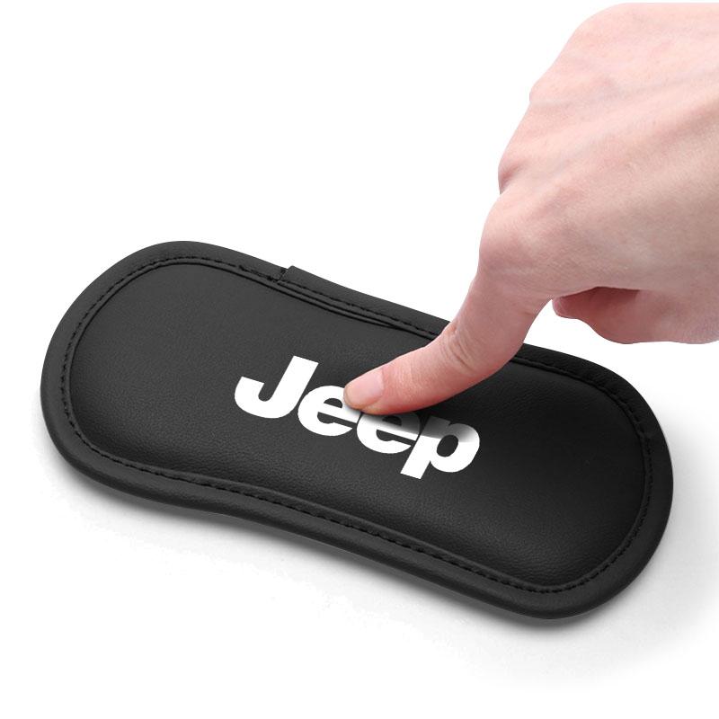 1Pcs Leather Car Pillow Car Knee Pad Elastic Memory Foam Leg Pad For Jeep Renegade Wrangler JK Grand Cherokee WJ XJ Willys Compass Command