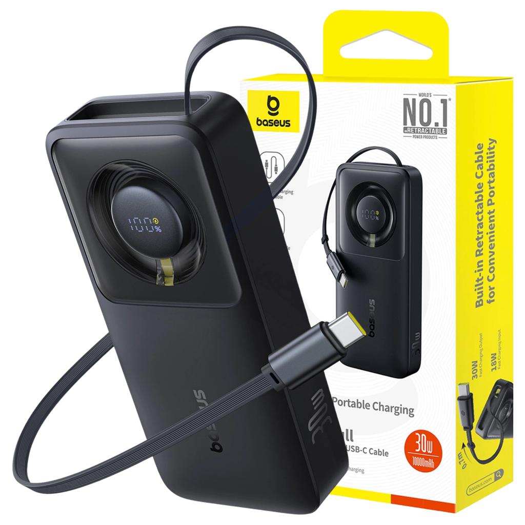 Powerbank Baseus Os Free2Pull 10000Mah 30W +Kabel (Czarny)