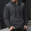 Fashion Winter Autumn Men's Casual Hoodie Big Pocket Solid Color Hooded Sweatshirt Sweatshirts Pullover Fleece Streetwear