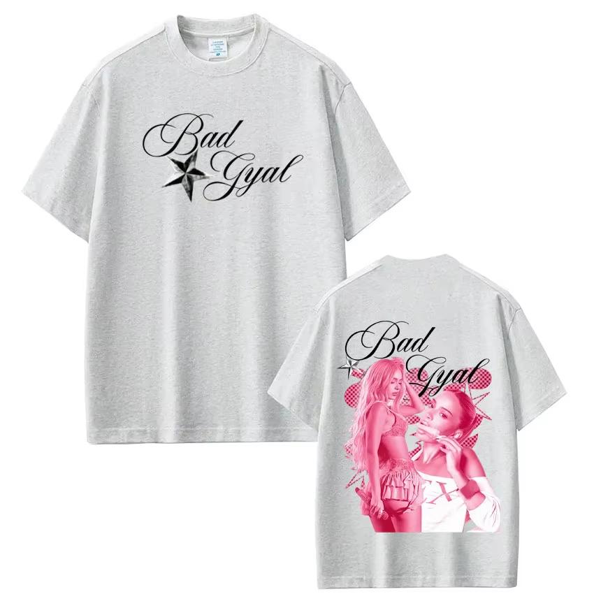 Singer Bad Gyal 2026 Tour Fashion Print Tshirt Men Women Harajuku Tshirt Summer Shortsleeved Casual Aesthetic Trendy Tshirts