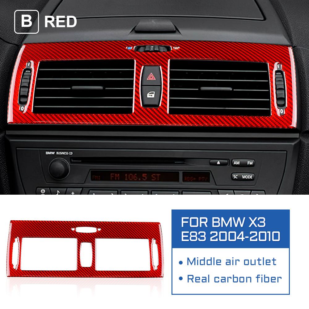 Carbon Fiber Style Interior Sticker for BMW X3 E83 2004-2010 AC CD Panel Cover Trim