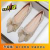 Versatile Fairy Gentle Shoes 2025 Autumn New Lace Bow Shoes Pointed Flat Single Shoes Female