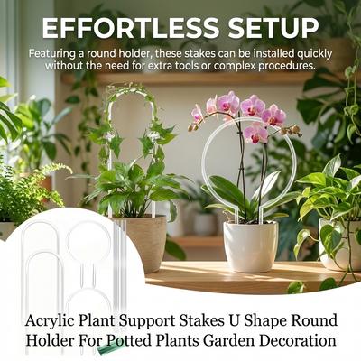 Acryl Pflanzenstützstäbe U-Form Runder Halter Für Topfpflanzen Gartendekoration
